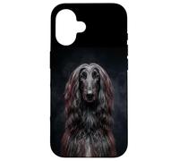 Custodia per iPhone 16 dolce elegante nero afghano cane ironia levriero