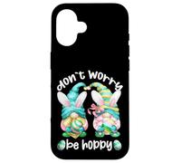 Custodia per iPhone 16 Don`t Worry Be Hoppy With Cute Bunny Ears And Easter Gnome
