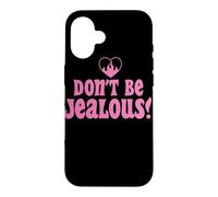 Custodia per iPhone 16 Don't Be Jealous Retro Pink Citazione Grafica