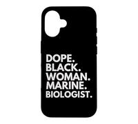 Custodia per iPhone 16 Droga Donna Nera Biologo Marino Afroamericano Graduat3