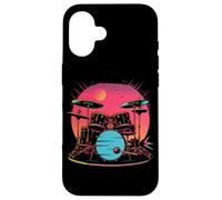 Custodia per iPhone 16 Drum Set 90s Look Drummer Music Concert