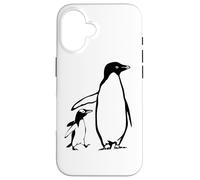 Custodia per iPhone 16 Due pinguini padre e il bambino pinguino