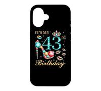 Custodia per iPhone 16 È il mio 43esimo compleanno Carina reginetta del compleanno di 43 anni