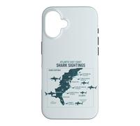 Custodia per iPhone 16 East Coast Shark Sightings Cool Map