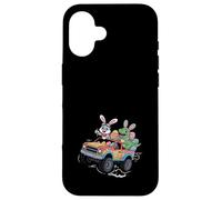 Custodia per iPhone 16 Easter Bunny e T-Rex Monster Truck Funny Boys Digger