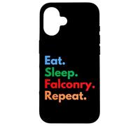 Custodia per iPhone 16 Eat Sleep Falconry Repeat per falconieri e amanti dei falchi