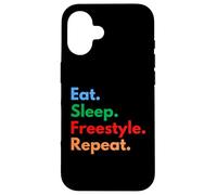 Custodia per iPhone 16 Eat Sleep Freestyle Repeat per ballerini e amanti del freestyle