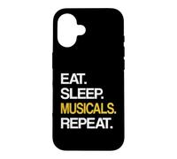Custodia per iPhone 16 Eat Sleep Musical Repeat Broadway Theatre