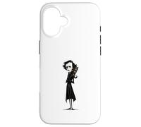 Custodia per iPhone 16 Edgar Allan Poe Beloved Cat