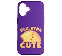 Custodia per iPhone 16 Egg-stra Carino Kawaii Egg Tart Pun Foodie
