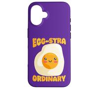 Custodia per iPhone 16 Egg-Stra, simpatico gioco di parole a forma di uovo fritto