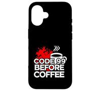 Custodia per iPhone 16 ER Nurse Code 99 Before Coffee Medical Humor
