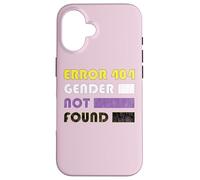 Custodia per iPhone 16 Error 404 Gender Not Found per Non Binario