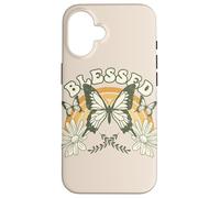 Custodia per iPhone 16 Estetica floreale arcobaleno farfalla benedetta