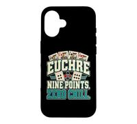 Custodia per iPhone 16 Euchre Gioco di Carte Euchre Nine Points Zero Chill, Giocatore di Carte