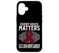 Custodia per iPhone 16 Every Voice Matters Head and Neck Cancer Awareness Gifts