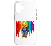 Custodia per iPhone 16 Exceed The Limit New York Teddy Bear- Colorful NYC Boroughs