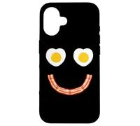 Custodia per iPhone 16 Face Eggs And Bacon Ham Breakfast Smile