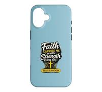 Custodia per iPhone 16 Faith Carries Me When Strength Runs Out Design Christian