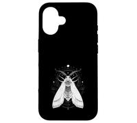 Custodia per iPhone 16 Falena Luna Geometria Sacra Arte Mistica