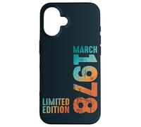 Custodia per iPhone 16 Fantastica edizione limitata marzo 1978 Retro 1978 Vintage 1978