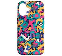 Custodia per iPhone 16 Fantastica grafica retrò anni '80 e '90 in grassetto a forma di lettera