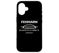 Custodia per iPhone 16 Fehmarn - Ponte Germania Coordinate Design del Mar Baltico
