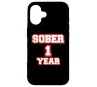 Custodia per iPhone 16 Felice Sobriety 1 Anno Cool Anniversary Red Sobriety