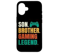 Custodia per iPhone 16 Figlio Fratello Gaming Leggenda Video Gamer Tween Adolescente Ragazzi