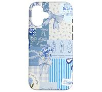 Custodia per iPhone 16 Fiocco blu Love Like Jesus carino floreale estivo patchwork