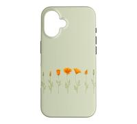 Custodia per iPhone 16 Fiori botanici del papavero della California
