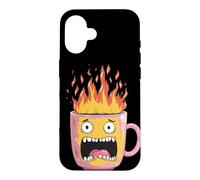 Custodia per iPhone 16 Fire Cup Cerca gli amanti delle bevande calde invernali