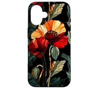 Custodia per iPhone 16 Floral Cupo Art Nouveau Papavero Gotico Botanico Stile Boho