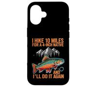 Custodia per iPhone 16 Fly Fishing Brook Trout Hiker Blue Line Native