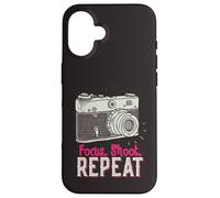 Custodia per iPhone 16 Focus Shoot Repeat Photography Photographer Camera Vintage