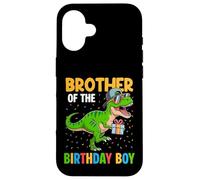 Custodia per iPhone 16 Fratello Del Compleanno Partito Outfit Dinosaur Squad Brother
