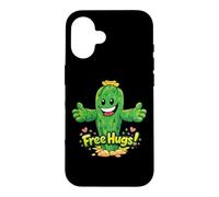 Custodia per iPhone 16 Free Hugs - Scritta "Cactus Abbraccio"