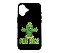 Custodia per iPhone 16 Free Hugs - Simpatico cactus da abbracciare con frase