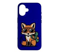 Custodia per iPhone 16 Fresco volpe con occhiali da sole carino bambini