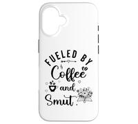 Custodia per iPhone 16 Fueled By Coffee Smut Reader Dark Romance Smutty Book Smutt