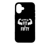 Custodia per iPhone 16 Fun Putting the Fit in Fifty 50th Birthday Workout Design