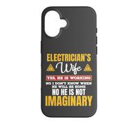 Custodia per iPhone 16 Funny Electricians Wife Yes He's Working