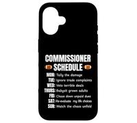 Custodia per iPhone 16 Funny Fantasy Football Commissioner Schedule Draft Day