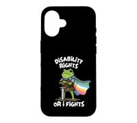 Custodia per iPhone 16 Funny Fight Until Disability Rights Medieval Frog Meme