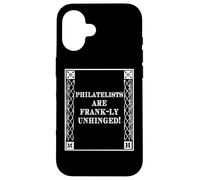 Custodia per iPhone 16 Funny Frank-ly Unhinged Pun Stamp Collecting Collector