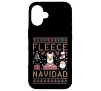 Custodia per iPhone 16 Funny Llama Farmer Christmas Alpaca Farming Brutto Natale
