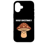 Custodia per iPhone 16 Funny minimalist mushroom simple holy shiitake