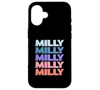 Custodia per iPhone 16 Funny Modern Repeated Text Design Milly