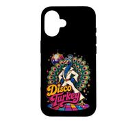 Custodia per iPhone 16 Funny Peacock Disco Turkey Wrong Animal Name Stupid Joke