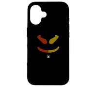 Custodia per iPhone 16 Funny SmilingFace Multi Colori Oro|Rosso